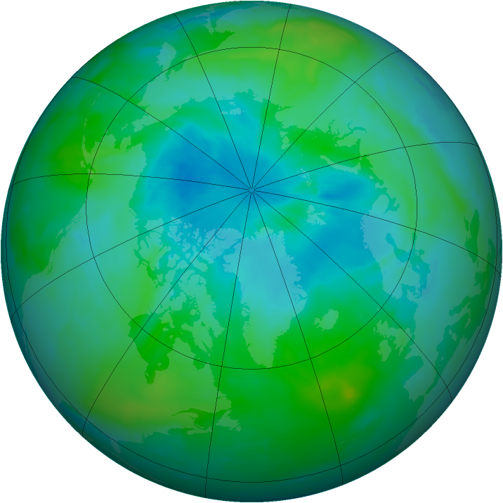 Arctic ozone map for 20 August 2012